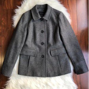 Banana Republic Classic Charcoal Gray Wool-blend Peacoat  Medium